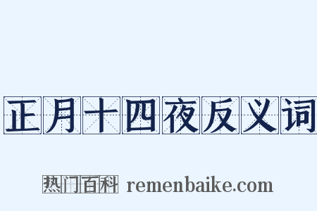 正月十四夜反义词是什么意思的图片
